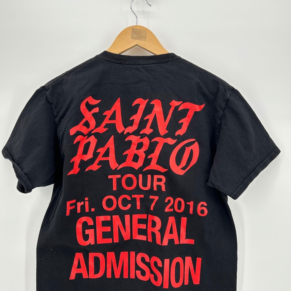 Kanye West Saint Pablo Tour 2016 General Admission T-Shirt Black Red Mens Medium